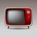 Old red retro television