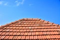 Old red roof texture tile Royalty Free Stock Photo