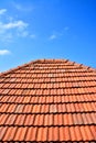 Old red roof texture tile Royalty Free Stock Photo