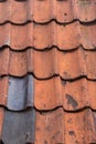Old red roof tile pattern Royalty Free Stock Photo
