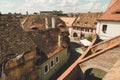 Old red roofs of wonderful town Sibiu in Transylvania, Romania