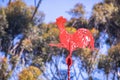 Old Red rooster weather vane Royalty Free Stock Photo
