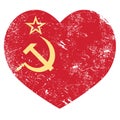 Communism USSR - Soviet union retro heart flag Royalty Free Stock Photo