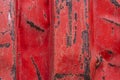 Old red rusty container with blows as background Royalty Free Stock Photo