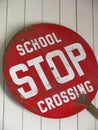 Retro American handheld school crossing stop sign Royalty Free Stock Photo