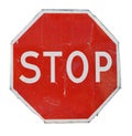 Old red stop road sign Royalty Free Stock Photo