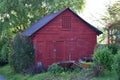 Old Red storage tin roofed barn Royalty Free Stock Photo