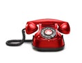 An old red telephon with rotary dial Royalty Free Stock Photo