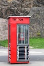 Old red telephone box in Oslo, Norway Royalty Free Stock Photo