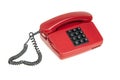 Old red telephone, isolated. Vintage red phone Royalty Free Stock Photo