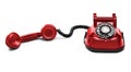 Old Red telephone () with shadow (clipping path)