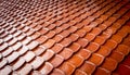 Old Red Tiles Roof Background