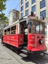 Red Trams of Istanbul, Turkey Royalty Free Stock Photo