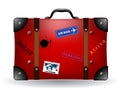 Old red travel suitcase illustration Royalty Free Stock Photo