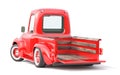 Old red truck for delivery isolated on a white background. Royalty Free Stock Photo