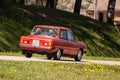 Old red USSR soviet car ZAZ