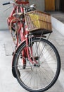 Old red vintage bicycle Royalty Free Stock Photo