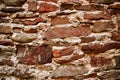 old red vintage texture of bricks, castle wall and ancient ruins. background vintage Royalty Free Stock Photo