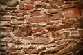 Old red vintage texture of bricks, castle wall and ancient ruins. background Royalty Free Stock Photo