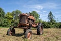 Old red vintage tractor Royalty Free Stock Photo