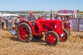Old red vintage tractor at show Royalty Free Stock Photo