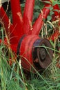 Old Red Wagon Wheel Royalty Free Stock Photo