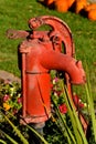 Old red water pump Royalty Free Stock Photo