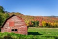 Old Red Wooden Barn in the Adirondacks during the Foliage Peak