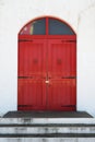 Old red wooden door Royalty Free Stock Photo