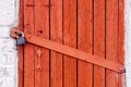 Old red wooden door Royalty Free Stock Photo