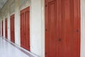 Old red wooden door