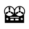 Old reel tape recorder icon. Royalty Free Stock Photo