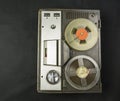 Reel-to-reel audio tape recording. Royalty Free Stock Photo