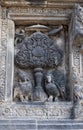 Old Reliefs background image still wet at Prambanan Temple in Indonesia.