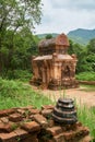 Old religious buildings from the Champa empire - cham culture. In my son, near Hoi an, Vietnam. World heritage site. Royalty Free Stock Photo