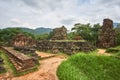 Old religious buildings from the Champa empire - cham culture. In my son, near Hoi an, Vietnam. World heritage site. Royalty Free Stock Photo