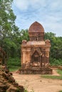 Old religious buildings from the Champa empire - cham culture. In my son, near Hoi an, Vietnam. World heritage site. Royalty Free Stock Photo