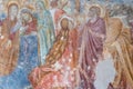 Old religious frescoes in the Cloister of Paradise, Amalfi Cathedral, Italy