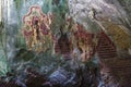 Ancient decor of the Ya The Pyan cave in Hpa-An, Myanmar Royalty Free Stock Photo
