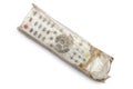 An old remote control in a cellophane bag. Royalty Free Stock Photo