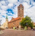 Old gothic mediaeval Old Town Hall in Market Square in Torun, Poland Royalty Free Stock Photo