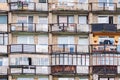 Old residential building balconies and windows