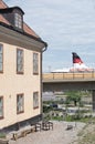 Old residential building and Gabriella ferry chimney