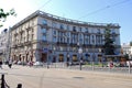 An old residential building on Kamennoostrovsky Avenue #2/21. Summer urban landscape.