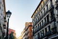 Old Residential Buildings with balconies in Chueca quarter in Madrid Royalty Free Stock Photo