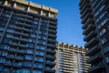 Old Residential High rise towers from North America, typical from the Brutalist Architecture movement called brutalism Royalty Free Stock Photo