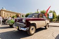 Old restored car model Moskvitch 407 at the exhibition of vintage cars