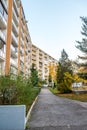 Old but restored communist flats in big prefab house