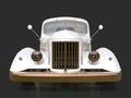 Old restored pickup. Pick-up in the style of hot rod. 3d illustration. White car on a black background. Royalty Free Stock Photo