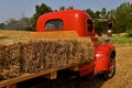 Load of straw bales on the back of a pickup Royalty Free Stock Photo